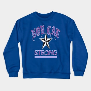 NOR CAL STRONG DESIGN #1-PURPLE/WHITE BORDER Crewneck Sweatshirt